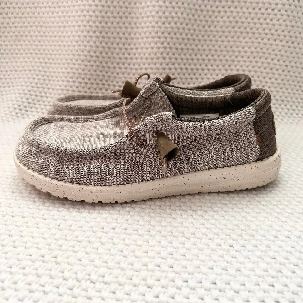 Hey Dude Men's Wally Stretch Slip On Limestone Beige Gray Casual Loafer Shoe 8